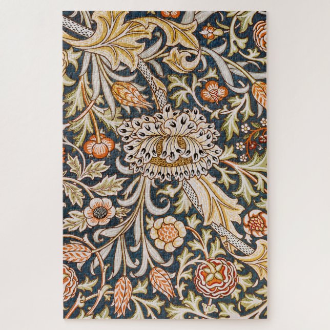 William Morris Vintage Trent Blaues Blumenmuster (Vertikal)