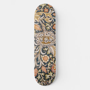 William Morris Vintage Trent Blaues Blumenmuster Skateboard