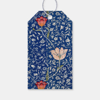 William Morris Vintage Tulip Floral Indigo Pattern Geschenkanhänger