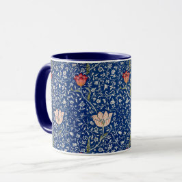 William Morris Vintage Tulpe Floral Indigo Muster Tasse