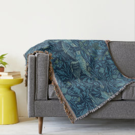 William Morris Vintage Vogel Laub Blau Decke
