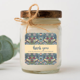 William Morris Vintager Erdbeerdieb Quadratischer Aufkleber