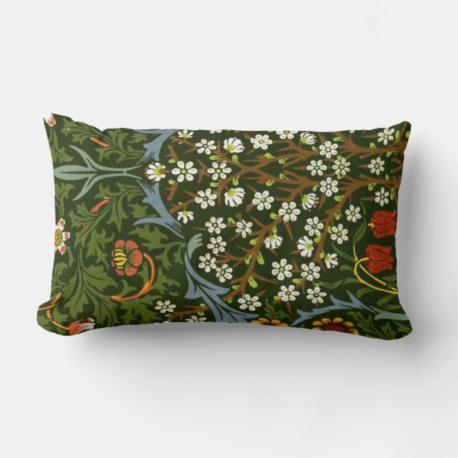 William Morris: Vintages Blackthorn-Muster Lendenkissen (Vorderseite)