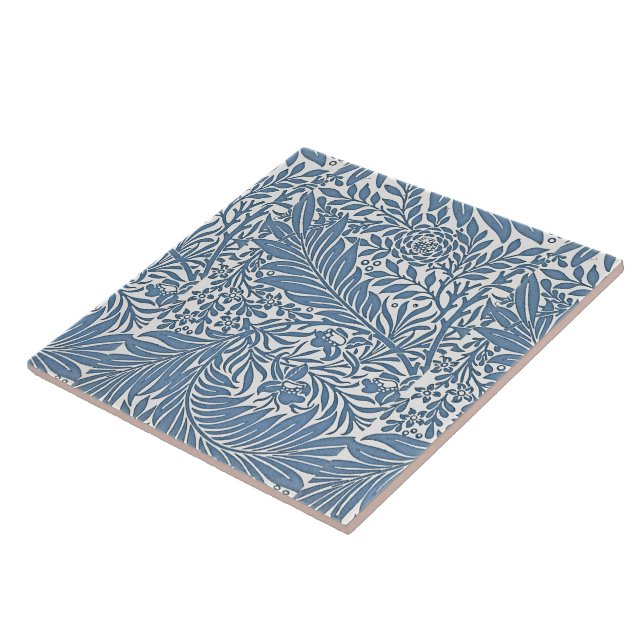 William Morris Vintages Blumenmuster Blau Weiß Fliese (Seite)