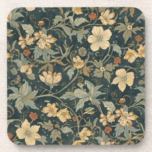 William Morris Vintages florales Jugendstil-Muster Getränkeuntersetzer