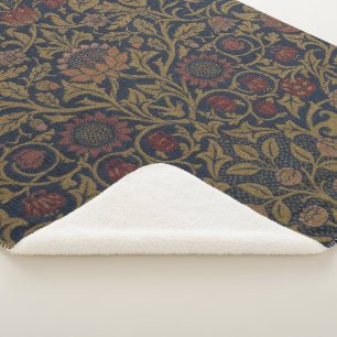 William Morris: Violet & Columbine Sherpa Blanket Sherpadecke