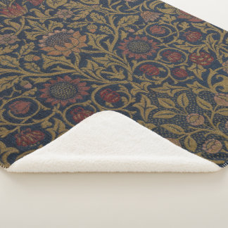 William Morris: Violet & Columbine Sherpa Blanket Sherpadecke