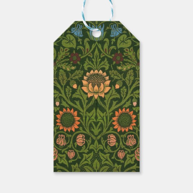 William Morris Violet und Columbine Art Rug Geschenkanhänger (Vorderseite)