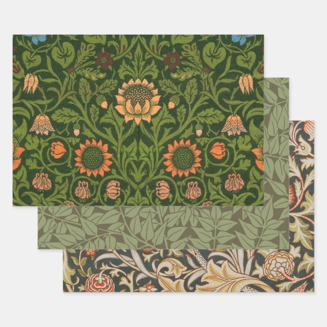 William Morris Violet und Columbine Art Rug Geschenkpapier Set (Set)