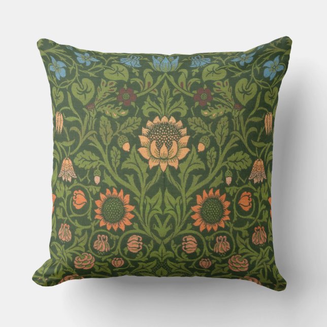 William Morris Violet und Columbine Art Rug Kissen (Vorderseite)