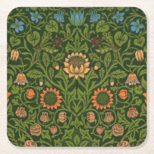 William Morris Violet und Columbine Art Rug Rechteckiger Pappuntersetzer