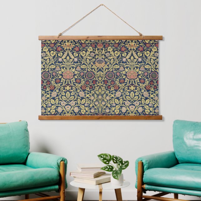 William Morris Violet und Columbine Art Wandteppich Mit Holzrahmen (Wohnzimmer)