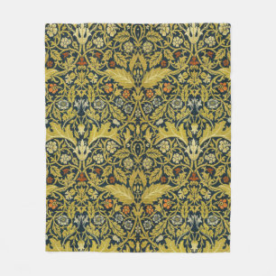 William Morris Violette Columbine Navy Blumenmuste Fleecedecke