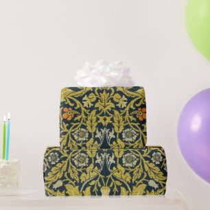 William Morris Violette Columbine Navy Blumenmuste Geschenkpapier