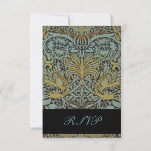William Morris Vögel Antwortkarten für quadratisch RSVP Karte