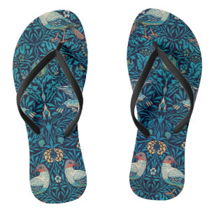 William Morris Vögel Art Nouveau Blumenmuster Flip Flops