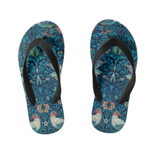 William Morris Vögel Art Nouveau Blumenmuster Kinderbadesandalen