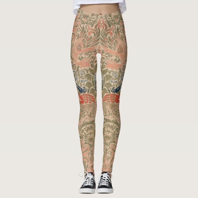 William-Morris-Vögel-berühmtes Muster Leggings (Vorderseite)