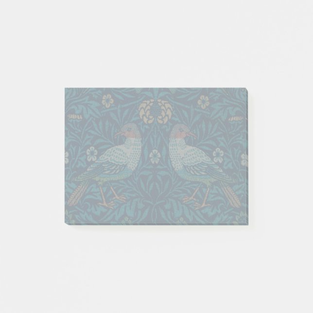 William Morris - Vögel & Blumenmuster Post-it Klebezettel (Vorderseite)