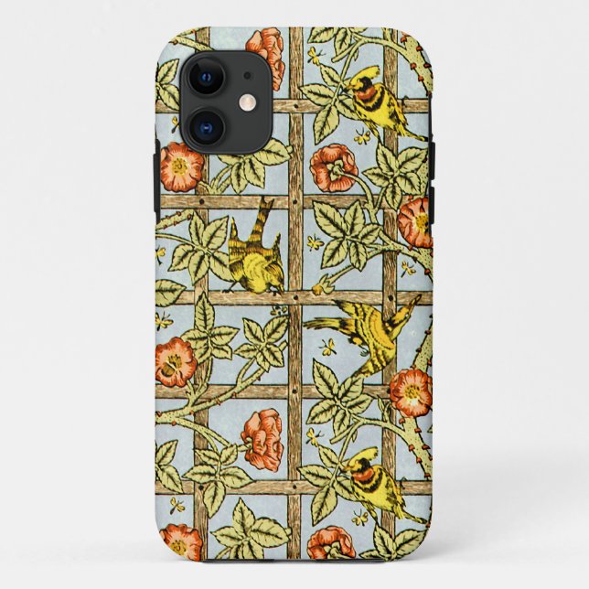 William Morris Vögel und Blume Muster Case-Mate iPhone Hülle (Rückseite)