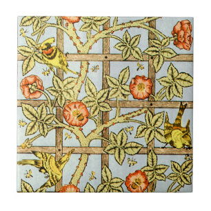 William Morris Vögel und Blumen Muster Fliese