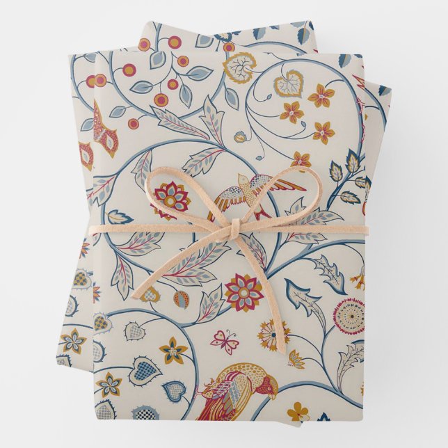 William Morris, Vogel- und Blumendesign Geschenkpapier Set (Beispiel)