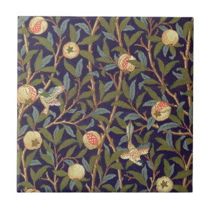 William Morris Vogel und Granatapfel Fliese