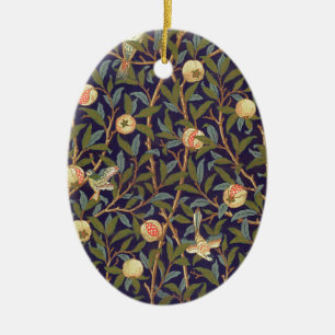 William Morris Vogel und Granatapfel Keramikornament