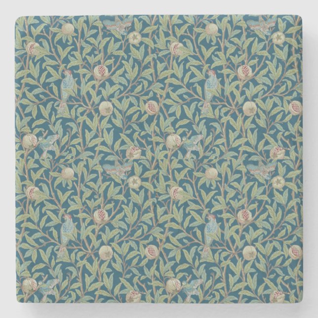 William Morris "Vogel und Granatapfel"  Steinuntersetzer (Vorderseite)