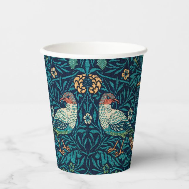 William Morris - Vogelflorale Muster-Splicing Pappbecher (Vorderseite)