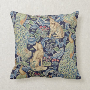 William Morris-Wald-Kaninchen Kissen