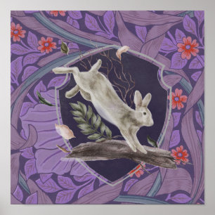 William Morris Wald Rabbit Floral Art Nouveau Poster