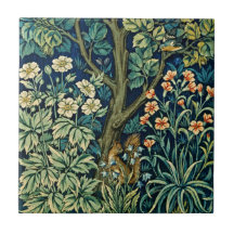 William Morris Wald-Wildtier-Blumen-Keramikfliese