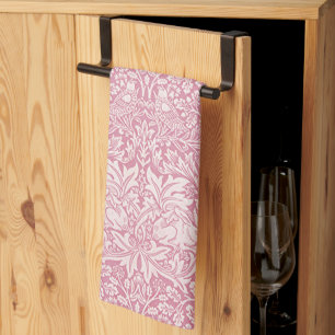William Morris Waldkaninchen-Vogel-Laub Pink Geschirrtuch