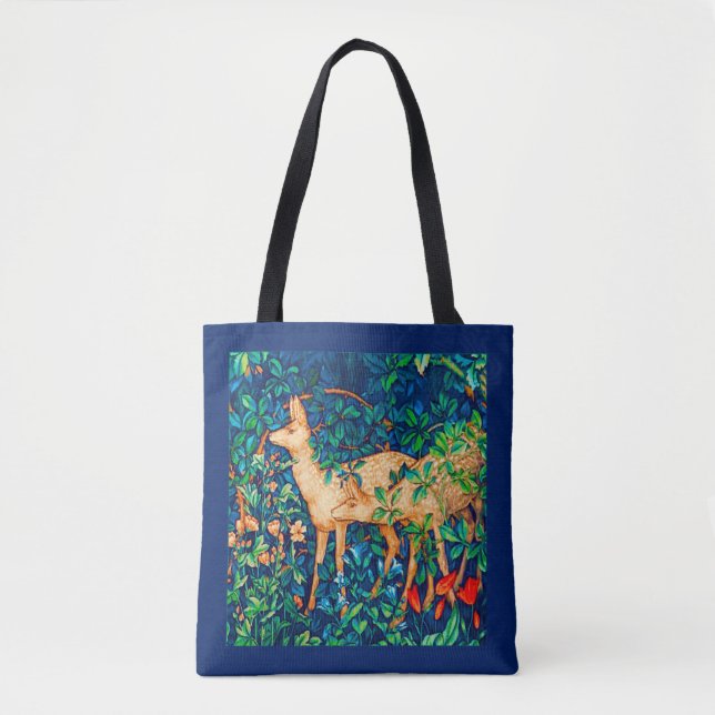 William Morris-Waldrotwild-Tapisserie-Druck Tasche (Vorderseite)