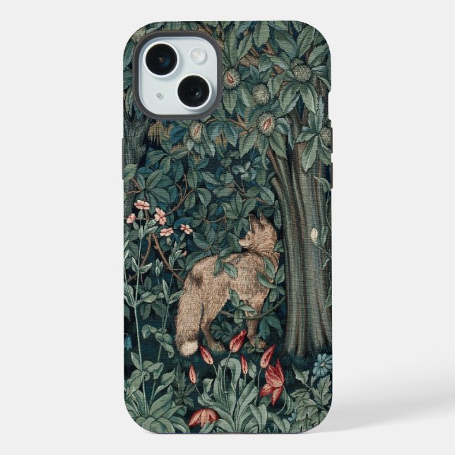 William Morris Waldteppich Fuchs iPhone 15 Plus Hülle (Rückseite)