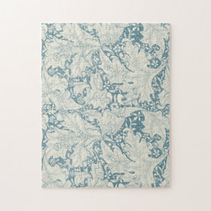 William Morris Wallflower Blue Damask