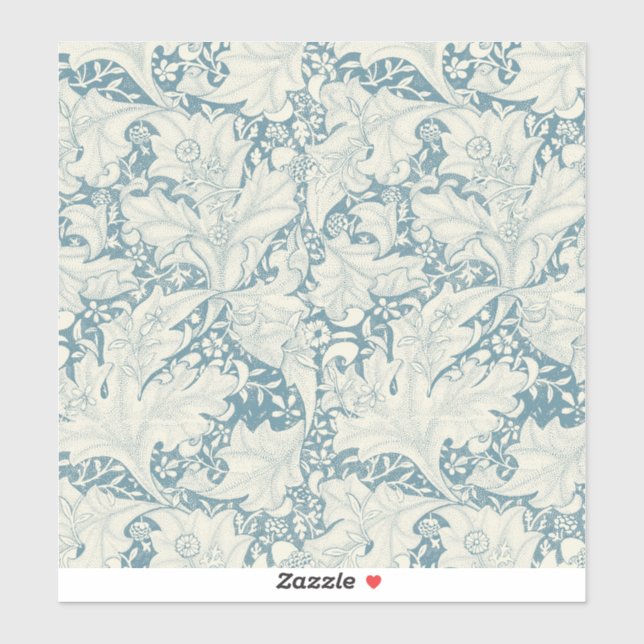William Morris Wallflower Blue Damask Aufkleber (Blatt)