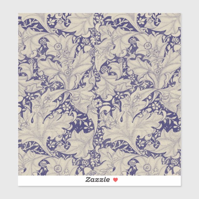 William Morris Wallflower Blue Damask Aufkleber (Blatt)