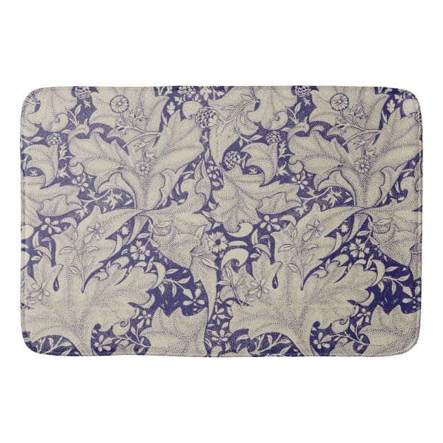 William Morris Wallflower Blue Damask Badematte (Vorderseite)