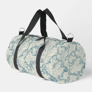 William Morris Wallflower Blue Damask Duffle Bag