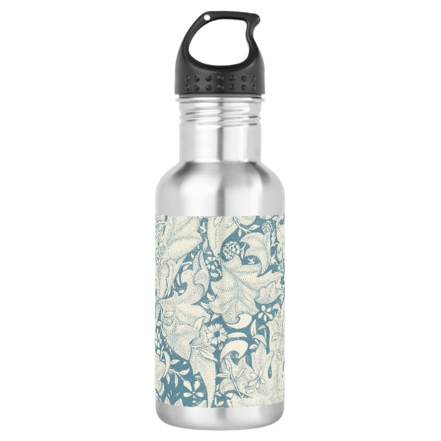 William Morris Wallflower Blue Damask Edelstahlflasche (Vorderseite)