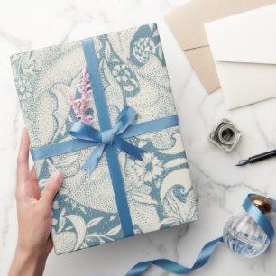 William Morris Wallflower Blue Damask Geschenkpapier