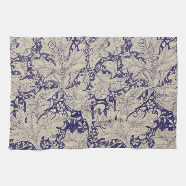 William Morris Wallflower Blue Damask Geschirrtuch (Horizontal)