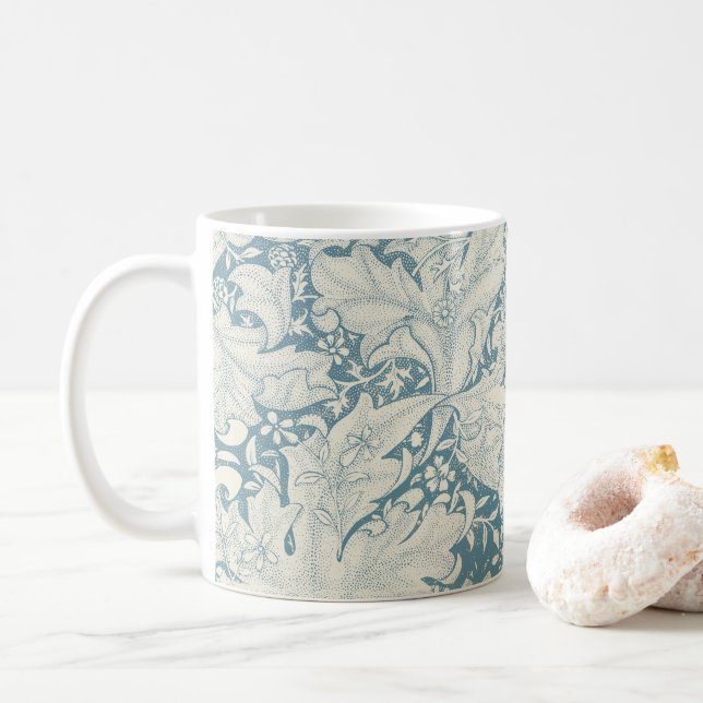William Morris Wallflower Blue Damask Kaffeetasse (Mit Donut)
