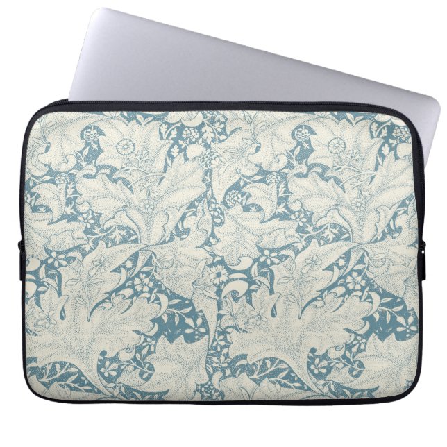 William Morris Wallflower Blue Damask Laptopschutzhülle (Vorderseite)