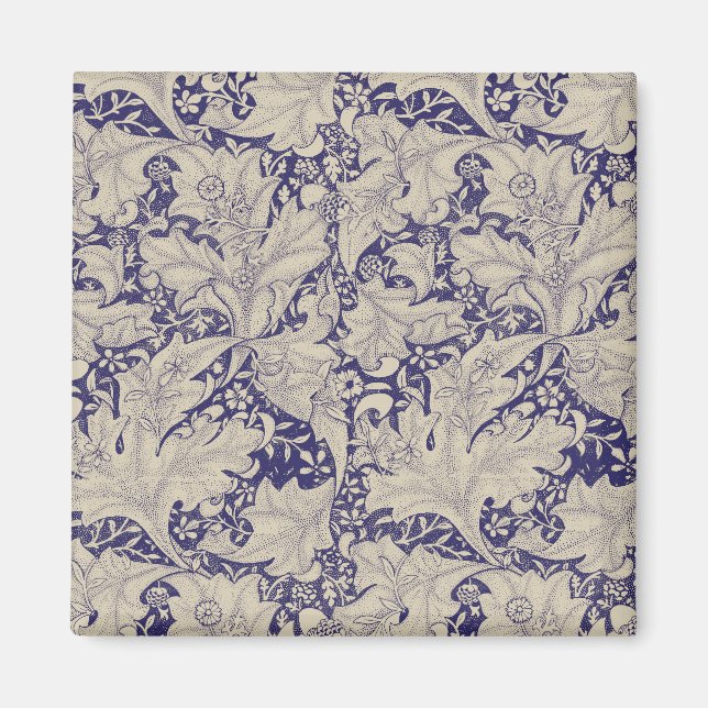 William Morris Wallflower Blue Damask Magnet (Vorne)