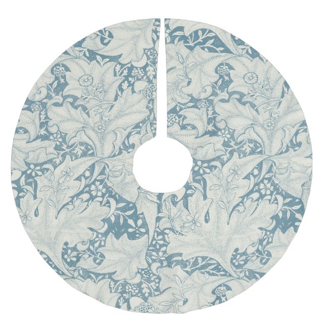 William Morris Wallflower Blue Damask Polyester Weihnachtsbaumdecke (Vorderseite)