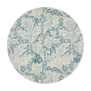 William Morris Wallflower Blue Damask Schneidebrett
