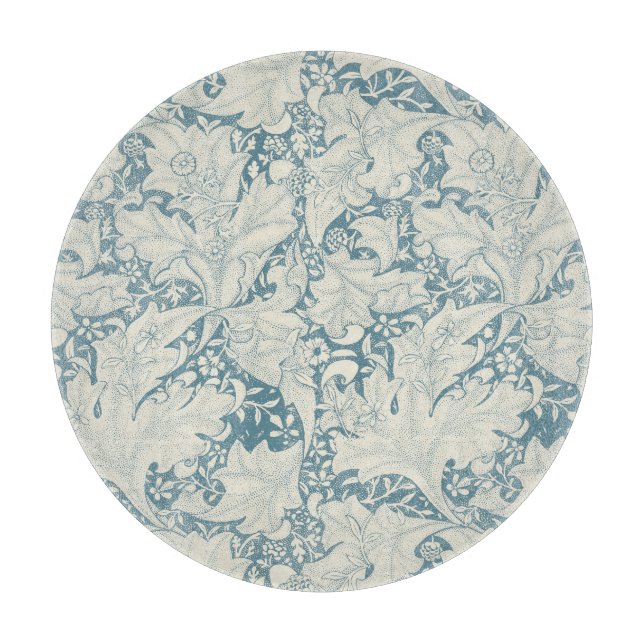 William Morris Wallflower Blue Damask Schneidebrett (Vorderseite)